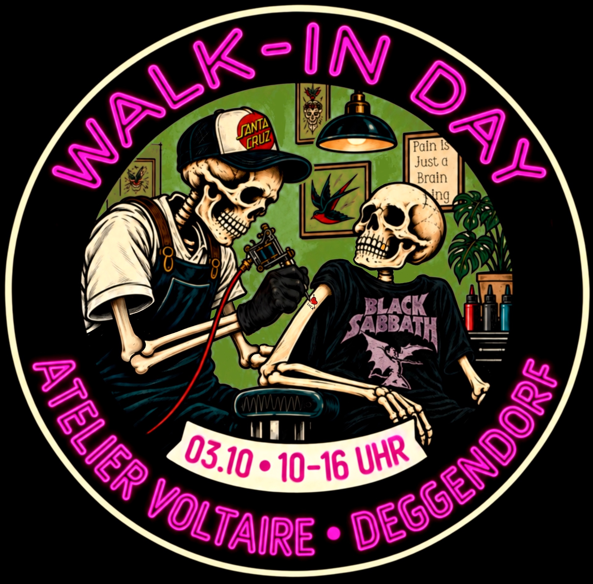 Walk-in Day im Atelier Voltaire Tattoo Studio Deggendorf am 10. Oktober von 10 bis 16 Uhr